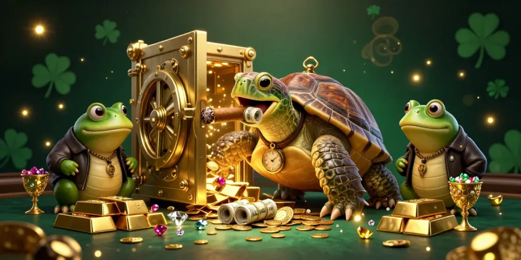 Experience thrilling casino action with the mitchell-food-drink inspired snapping turtle mobster in a luxurious 3D scene.