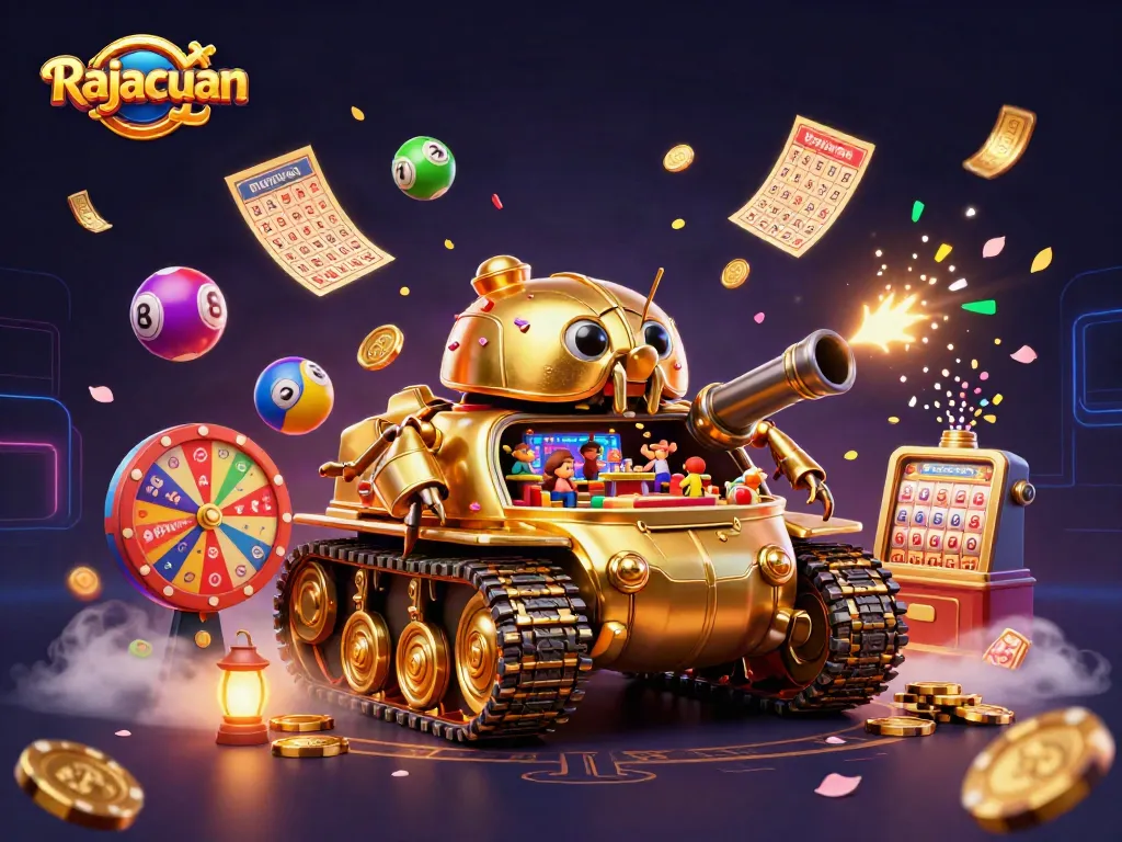Experience thrilling gameplay at Rajacuan with a vibrant casino scene packed with lottery excitement and lively interactions.