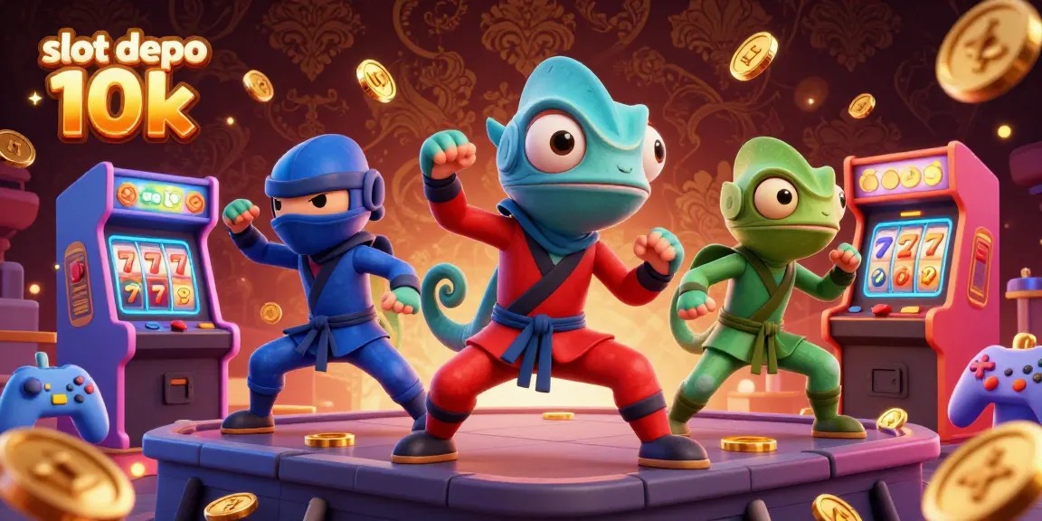Experience exhilarating wins with slot depo 10k in a vibrant 3D casino scene full of action.