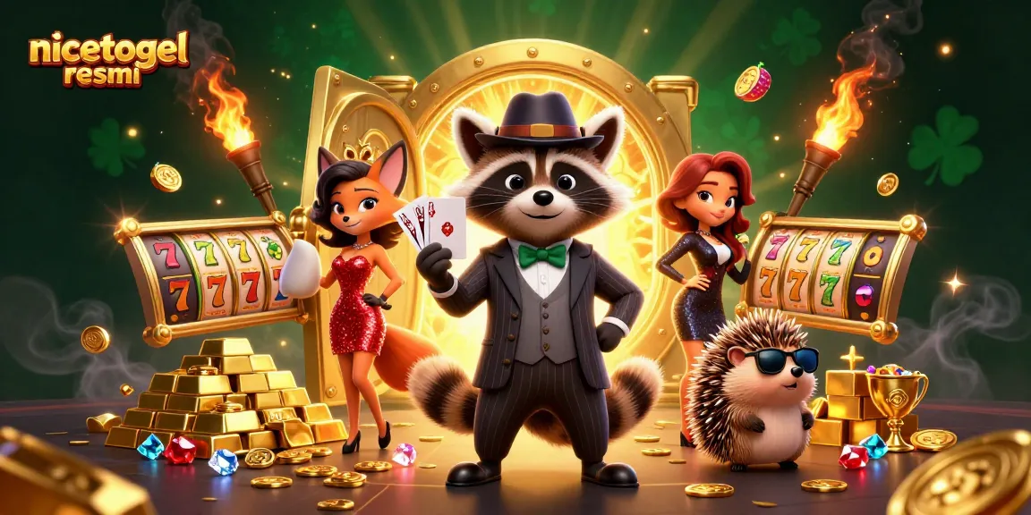 Engage with top online gaming at nicetogel resmi, featuring vibrant casino action illustrations.