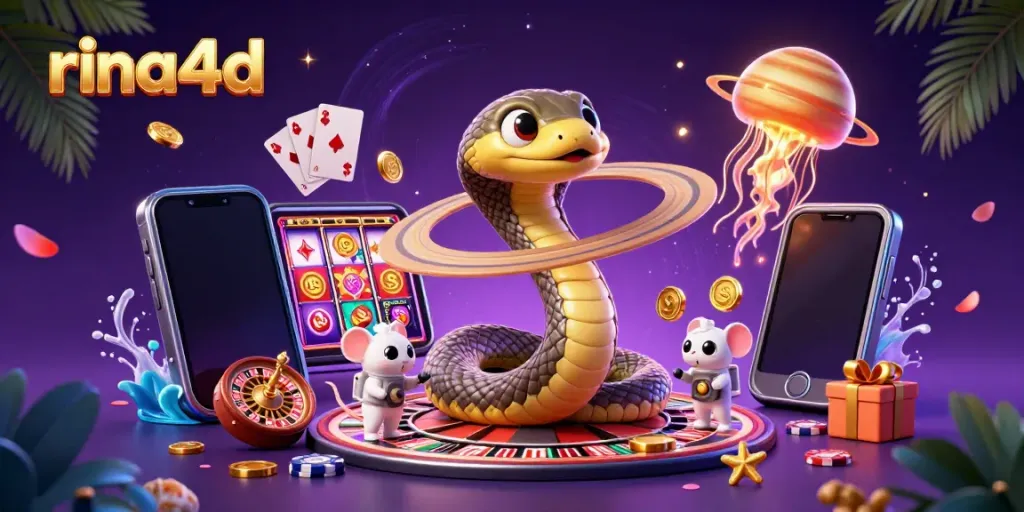 Betting adventure in space with rina4d featuring a Saturn snake roulette and astronaut mice.
