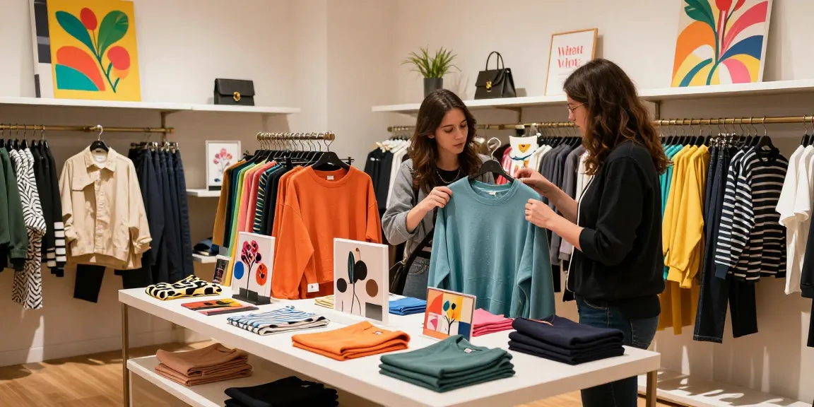 Shoppers engaging in vibrant retail experience with bro138 apparel in a stylish boutique.