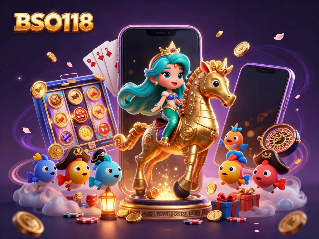 Experience the excitement of winning with BSO118 through a captivating mermaid and seahorse adventure in the digital casino world.