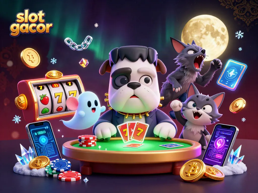 Menang besar pada permainan slot gacor dengan ilustrasi monster karnivor saat permainan mulai.