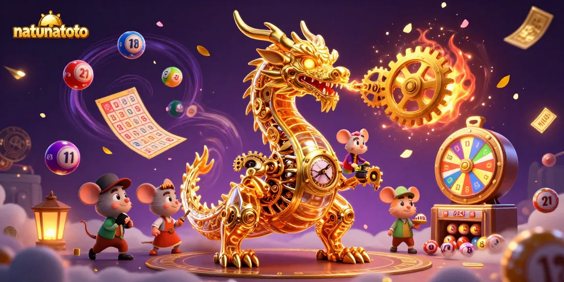 Experience winning excitement at natunatoto with vibrant lottery elements and a golden dragon illustration.