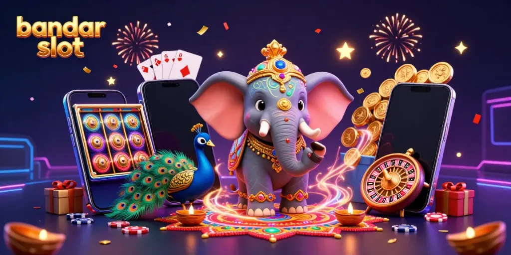 Jelajahi bandar slot dengan pengalaman berwarna dan permainan interaktif dalam ilustrasi 3D yang memukau.