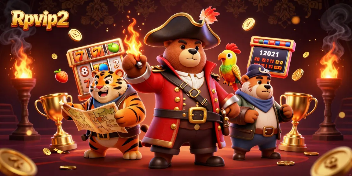 Mainkan permainan menarik di Rpvip2, menampilkan karakter lucu dalam suasana kasino yang ilustratif.