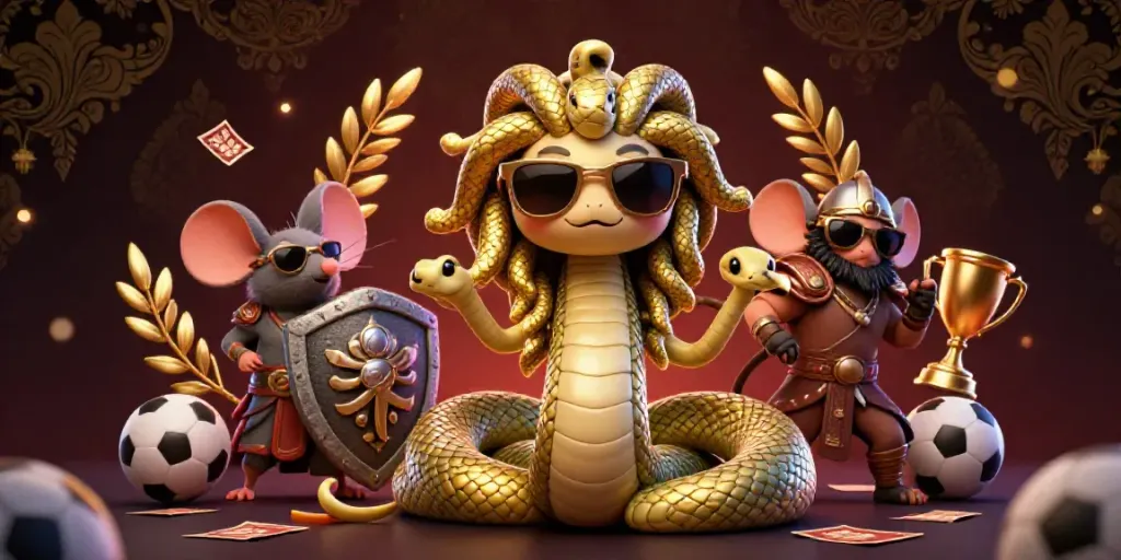 Check live kqbd world cup hom nay scores and updates in a vibrant 3D illustration featuring Medusa and a brave mouse.