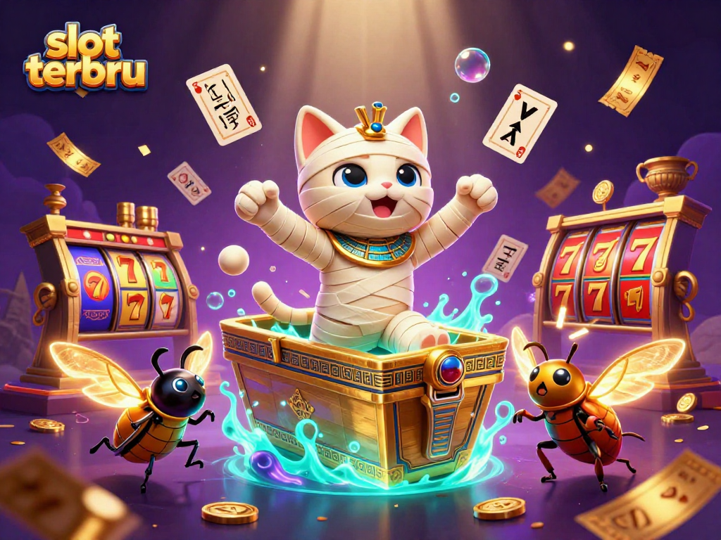 Spin and win with slot terbaru, featuring a dynamic scene with jackpot counters and rich casino elements.