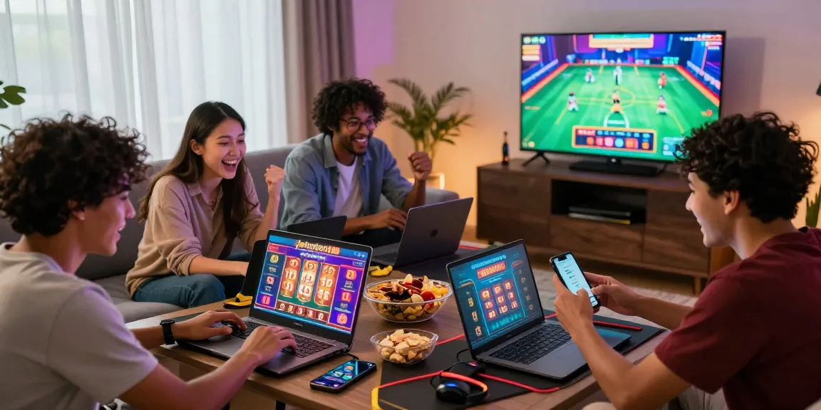 Pengguna jandaslot88 bersenang-senang bermain game online bersama teman-teman di ruang tamu yang nyaman.