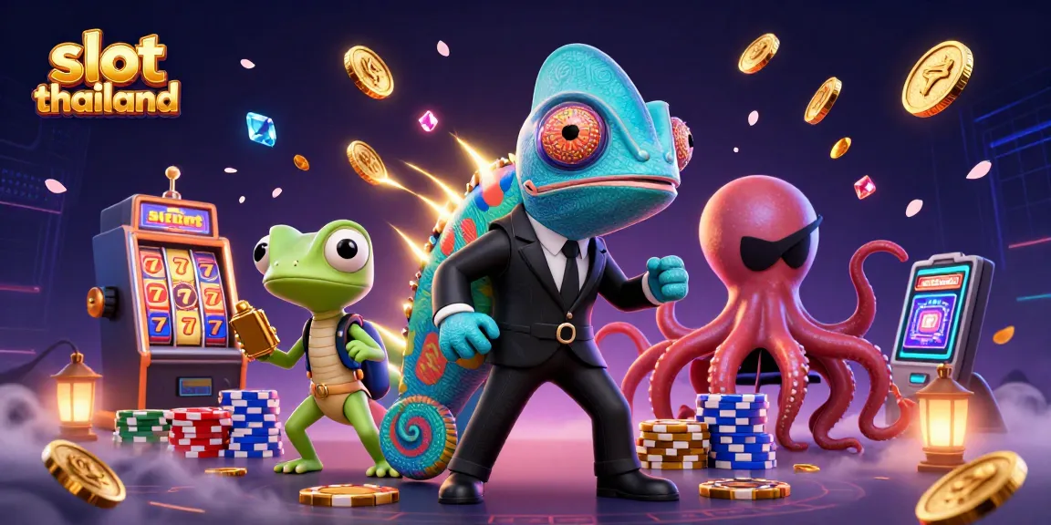 Spin slots in vivid scenes with slot thailand featuring dynamic characters and bright treasures.