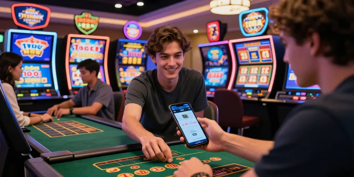 Engaged player enjoying tempototo online gaming experience with vibrant casino atmosphere.