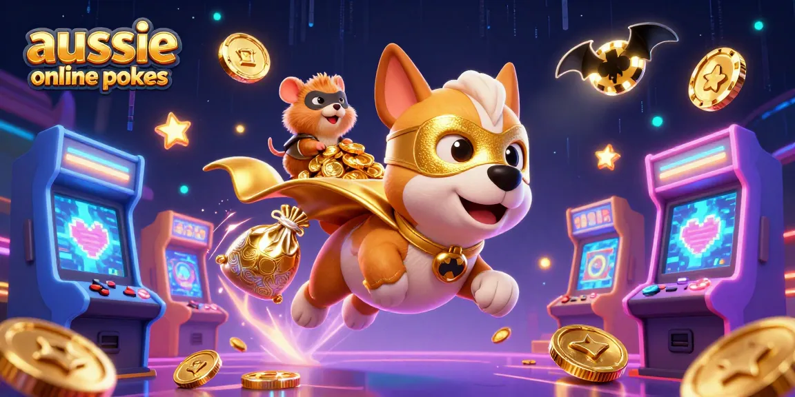 Aussie online pokies come alive in a colorful 3D casino adventure with a superhero dog and hamster.
