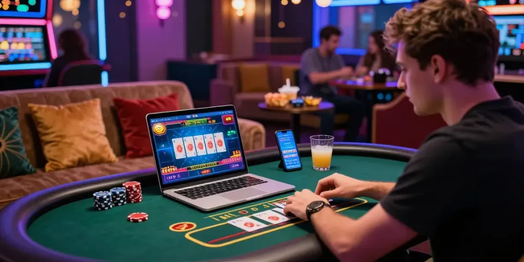 Engaging gameplay on Seributoto online casino with vibrant interface and festive atmosphere