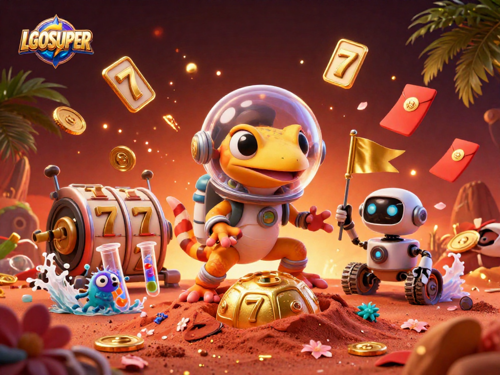 Join the adventure at LGOSUPER and uncover the mysteries as the Martian gecko explores a thrilling golden casino.