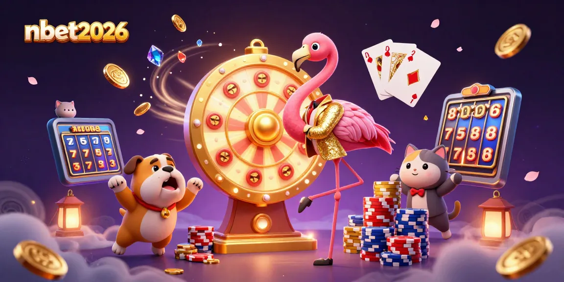 Spin to win with nbet2026 – a playful illustration of a game show at a vibrant casino.