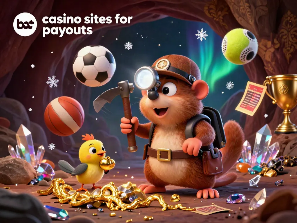 Experience the excitement at the best casino sites for payouts with a treasure-hunting mole and vibrant sports elements.