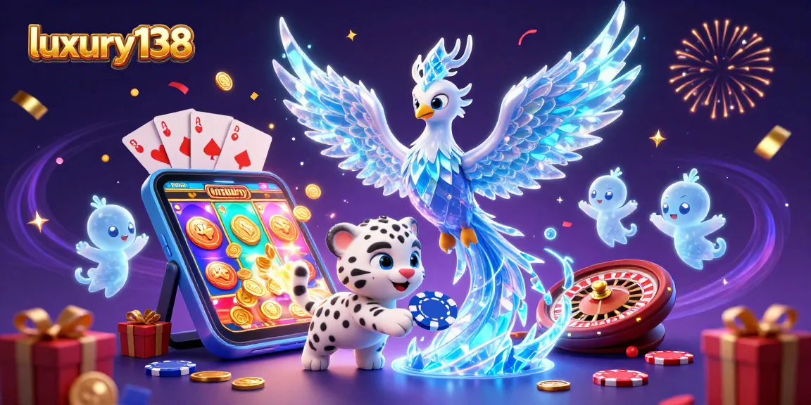 Engage in thrilling slot play with luxury138 featuring a magical scene of vibrant characters and casino elements.