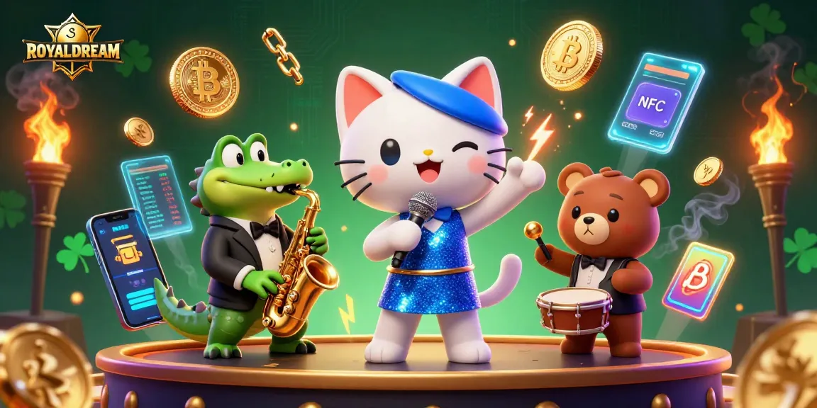 Experience gaming excitement with ROYALDREAM's 3D characters and vibrant casino elements.