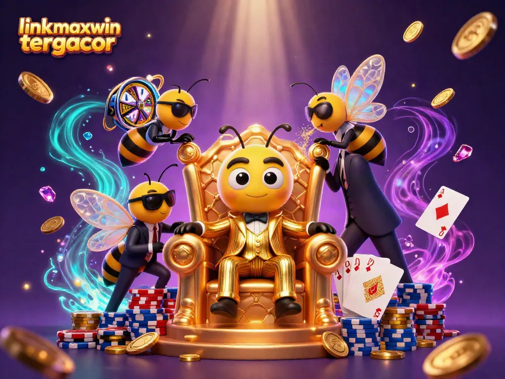 Experience the excitement of link maxwin tergacor with dazzling slot machines, golden coins, and a vibrant casino scene.