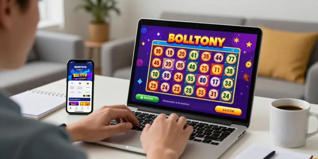 Pengguna skintoto bermain togel online dengan antusias di rumah, dikelilingi suasana nyaman.