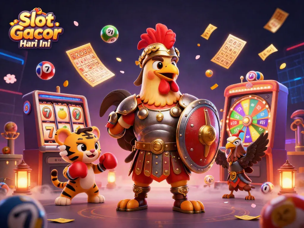 Menangkan Slot Gacor Hari Ini dengan ilustrasi 3D penuh aksi di kasino yang meriah.