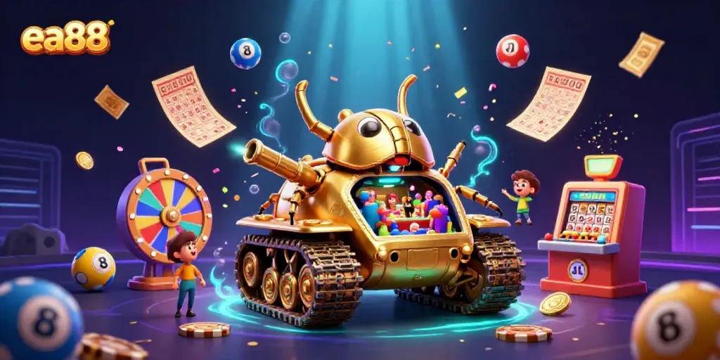 Spin the excitement with ea88 as a golden beetle tank reveals a miniature casino!