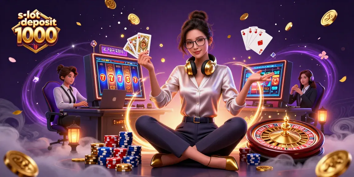 Engage with slot deposit 1000 opportunities in this vibrant 3D casino illustration.