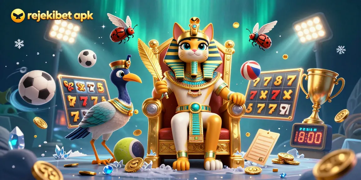 Experience winning with rejekibet apk in an immersive 3D casino scene featuring slot games and trophies.