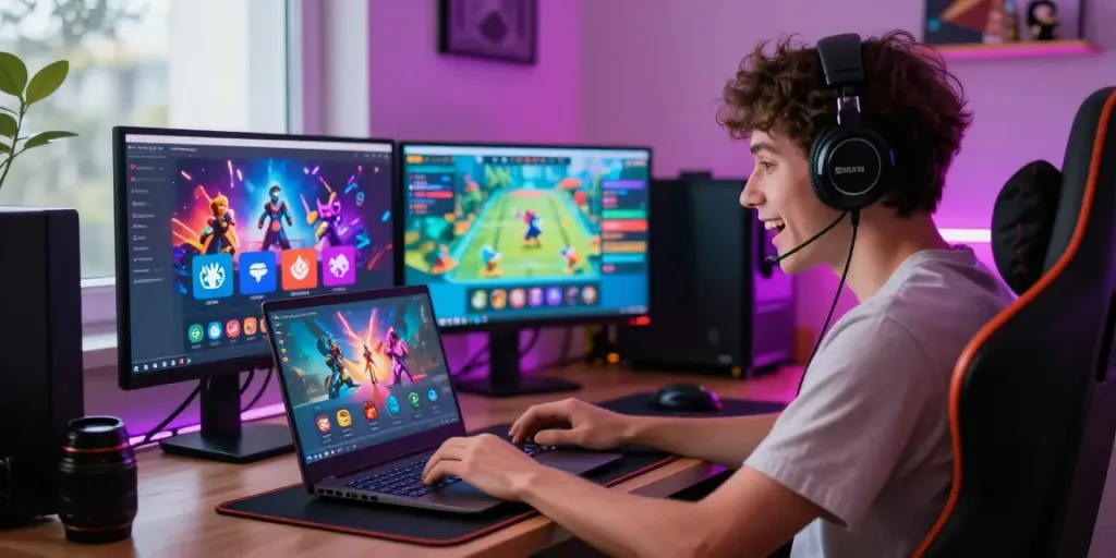 Pengguna BABE138 menikmati pengalaman bermain game online di ruang gaming yang nyaman