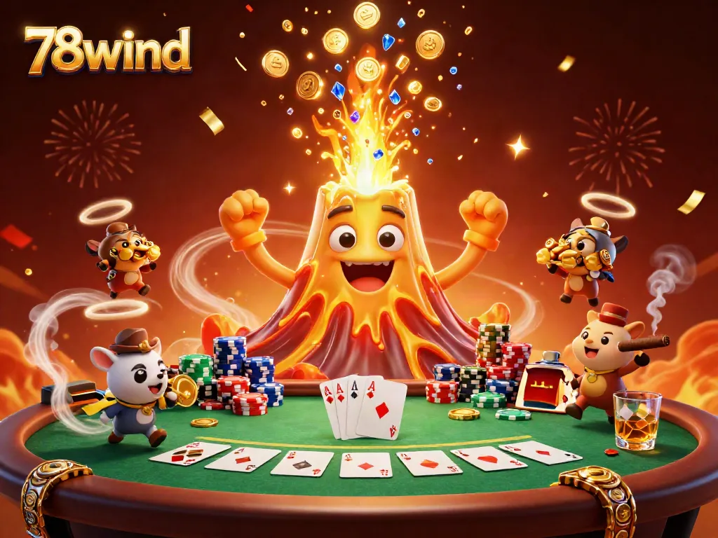 Experience thrilling gaming excitement with 78wind's vivid, colorful eruption of rewards and casino excellence.