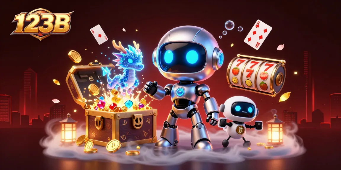 Engage with thrilling casino adventures at 123B featuring vibrant 3D elements and characters.