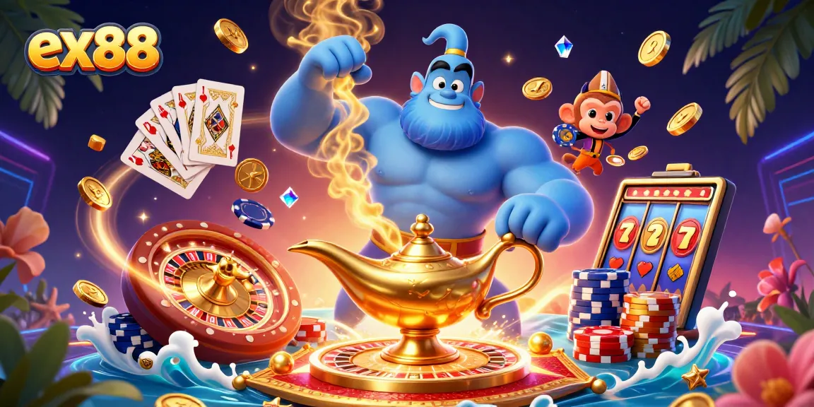 Enjoy thrilling gameplay at ex88 with lively characters, shining gems, and a colorful casino atmosphere.