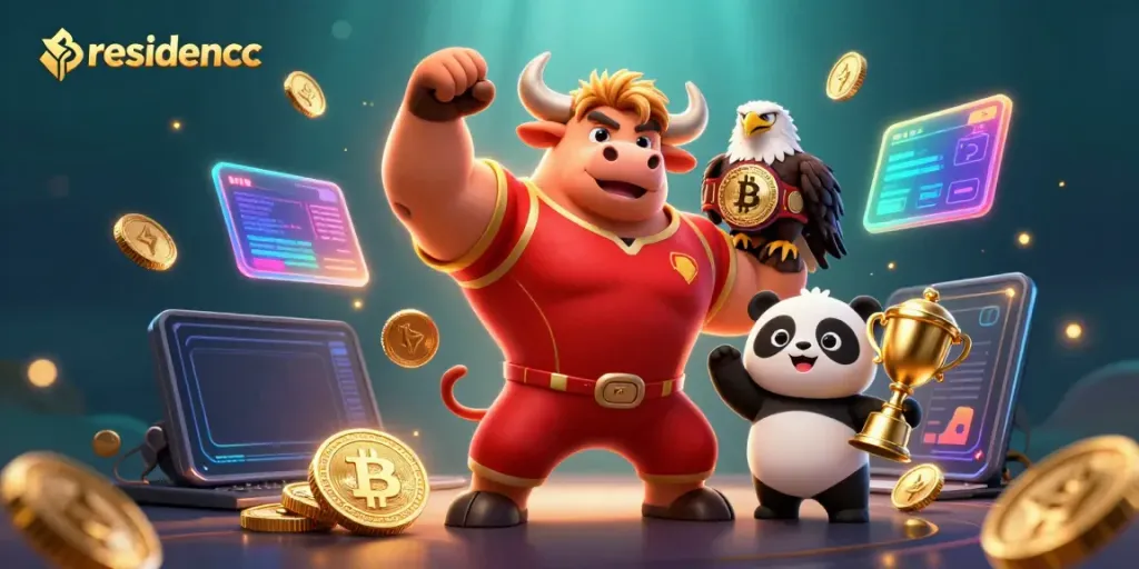 Experience thrilling wins at presidencc with vibrant casino characters and stunning crypto elements.