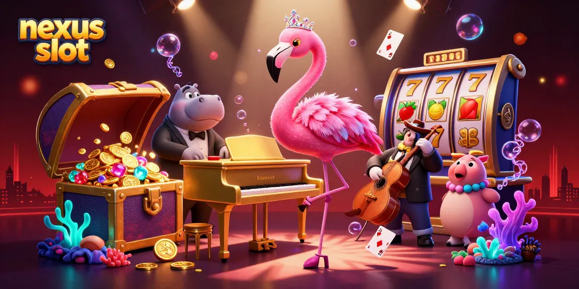 Engage with the exciting nexus slot experience featuring dynamic characters and vibrant casino elements.