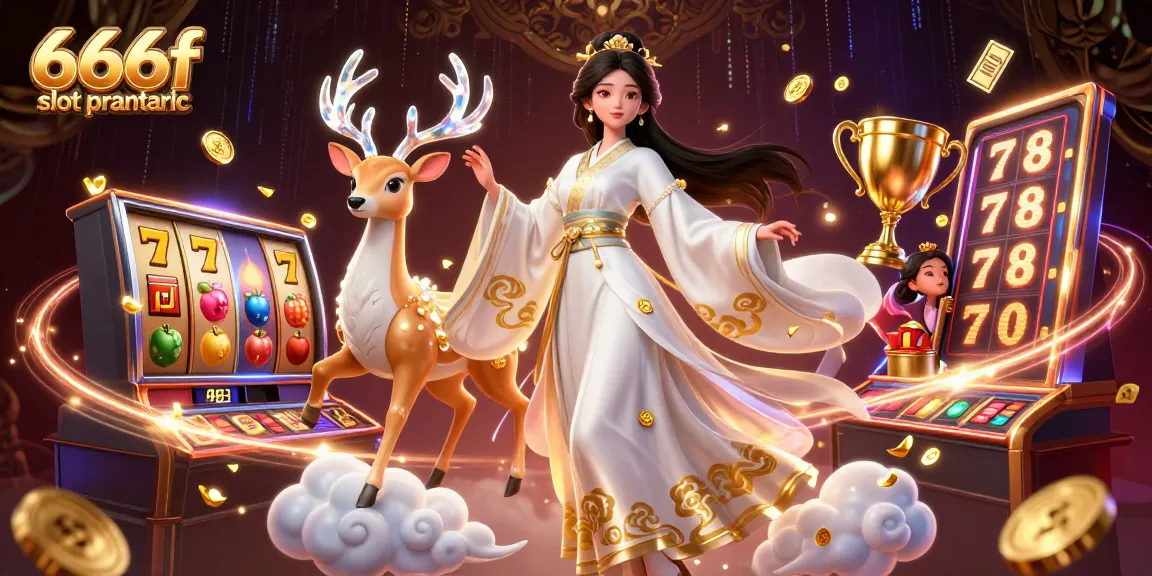 Win big with 666f slot pragmatic in this vibrant casino-themed illustration.