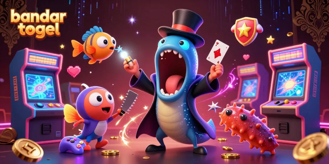 Bandar togel dengan makhluk laut yang magis menunjukkan trik kartu untuk menarik perhatian.