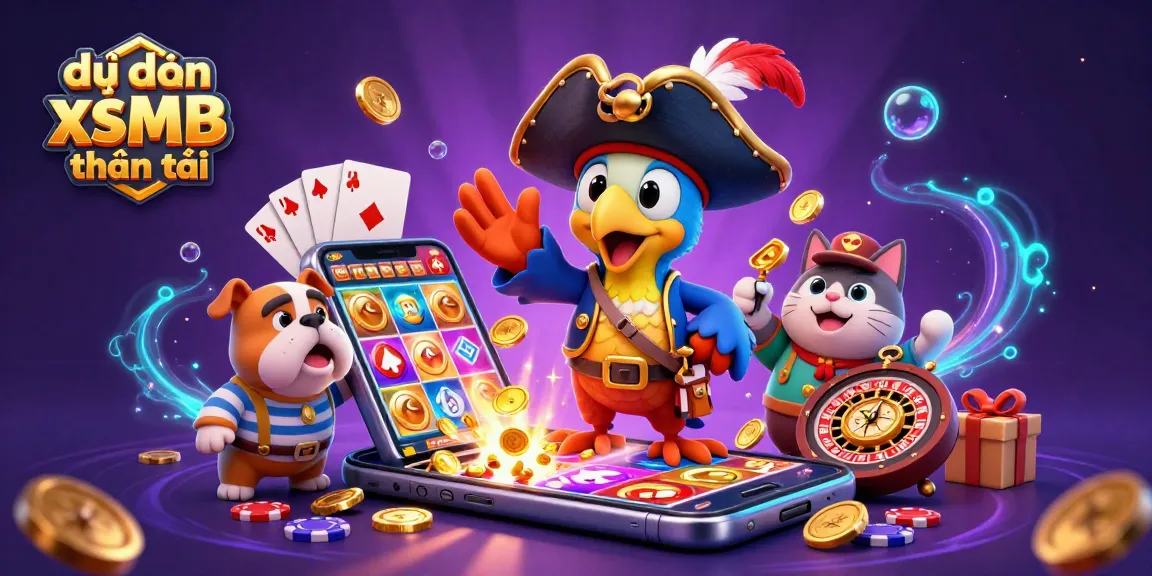 Dự đoán xsmb thần tài showcases an exciting 3D illustration of a pirate captain and friends immersed in a colorful slot game adventure.