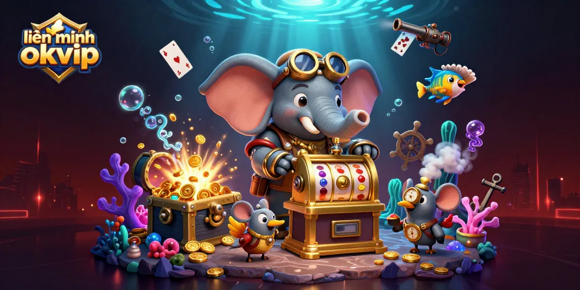 Experience thrilling slot action with liên minh okvip in this vibrant underwater casino scene.