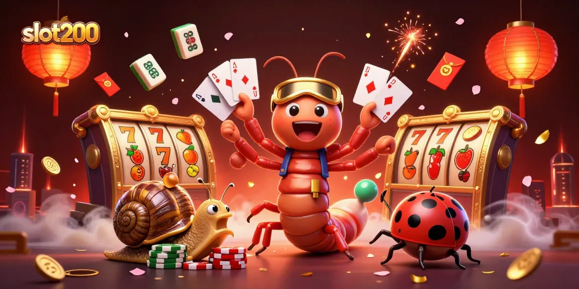 Slot200 menghadirkan dealer karnaval yang dinamis dengan simbol slot dan kartu bermain menarik.